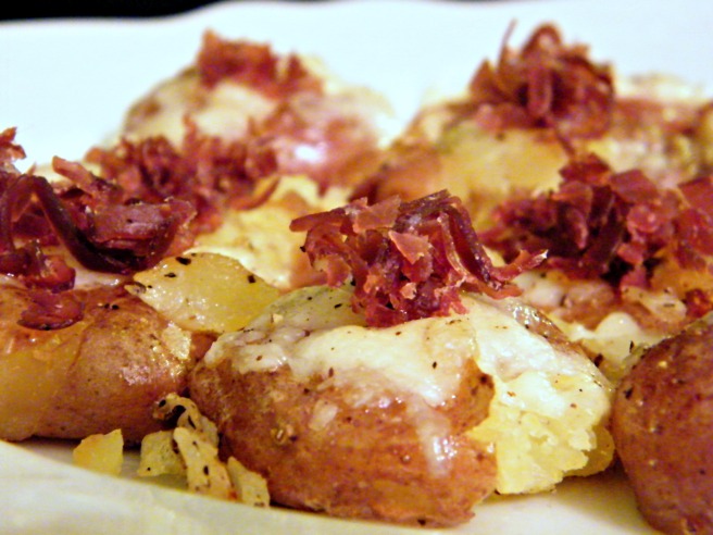 Patate Alpino - roasted creamer potatoes with Italian cheeses and Bresaola